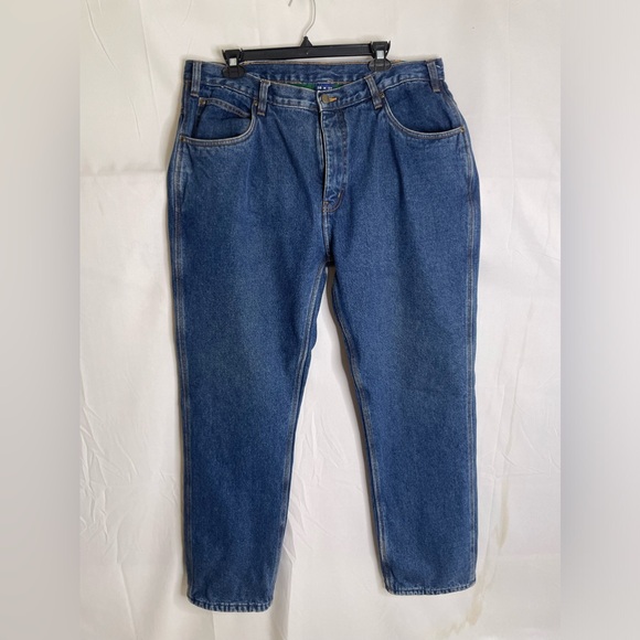 USA Works Men’s Size 38x32 Fleece Lined Jeans Blue Outdoors. Hunting Warm 876 - Picture 1 of 6